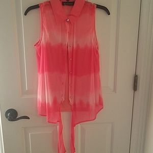 Button down ,Sleeveless blouse with tank top